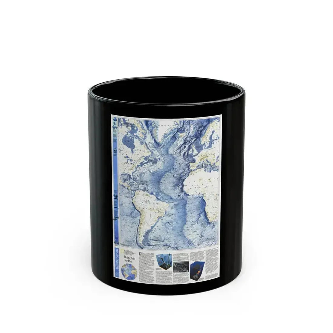 Atlantic Ocean (1990) (Map) Black Coffee Mug 11oz - Go Mug Yourself
