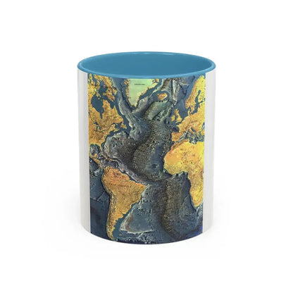 Atlantic Ocean Floor (1968) (Map) Accent Coffee Mug 11oz Light Blue - Go Mug Yourself