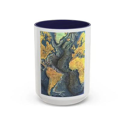 Atlantic Ocean Floor (1968) (Map) Accent Coffee Mug 15oz Navy - Go Mug Yourself