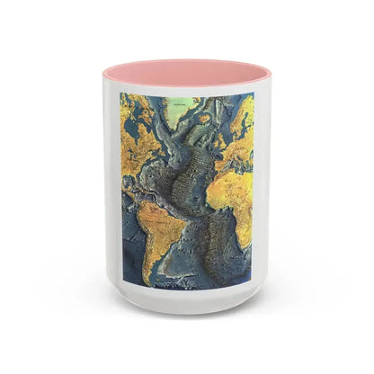 Atlantic Ocean Floor (1968) (Map) Accent Coffee Mug 15oz Pink - Go Mug Yourself