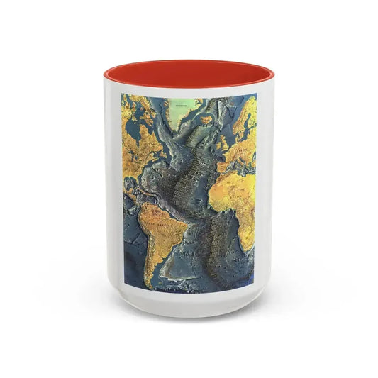 Atlantic Ocean Floor (1968) (Map) Accent Coffee Mug 15oz Red - Go Mug Yourself