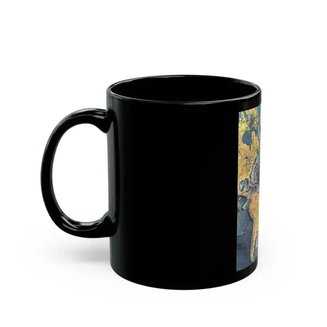 Atlantic Ocean Floor (1968) (Map) Black Coffee Mug - Go Mug Yourself