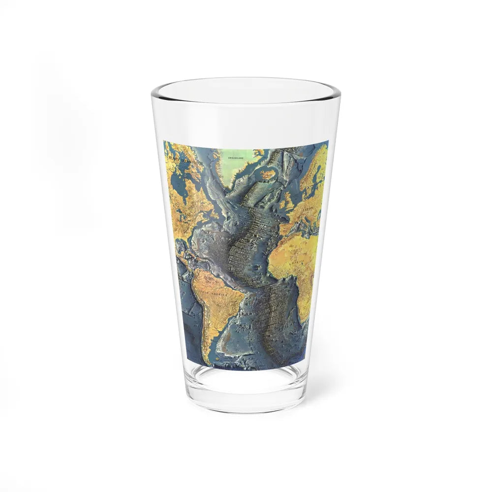 Atlantic Ocean Floor (1968) (Map) Pint Glass 16oz-16oz-Go Mug Yourself