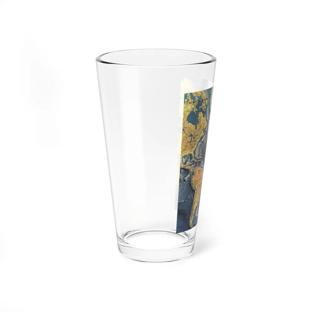 Atlantic Ocean Floor (1968) (Map) Pint Glass 16oz-Go Mug Yourself