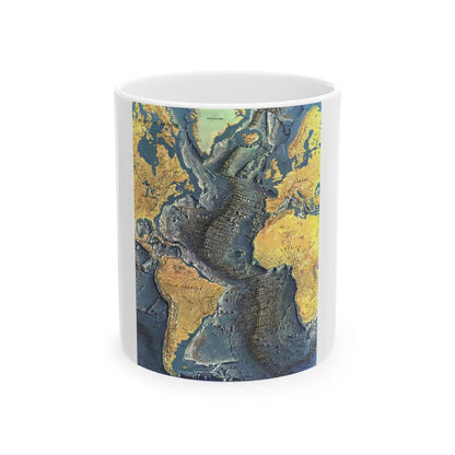 Atlantic Ocean Floor (1968) (Map) White Coffee Mug-11oz-Go Mug Yourself