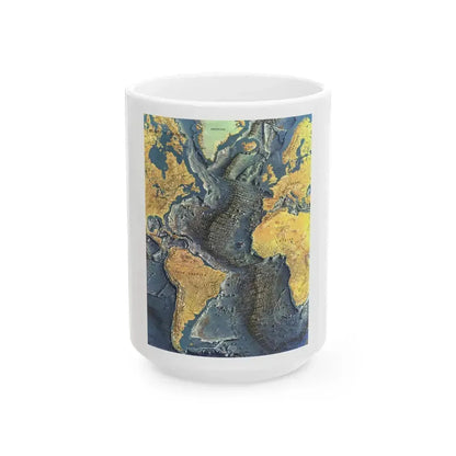 Atlantic Ocean Floor (1968) (Map) White Coffee Mug 15oz - Go Mug Yourself