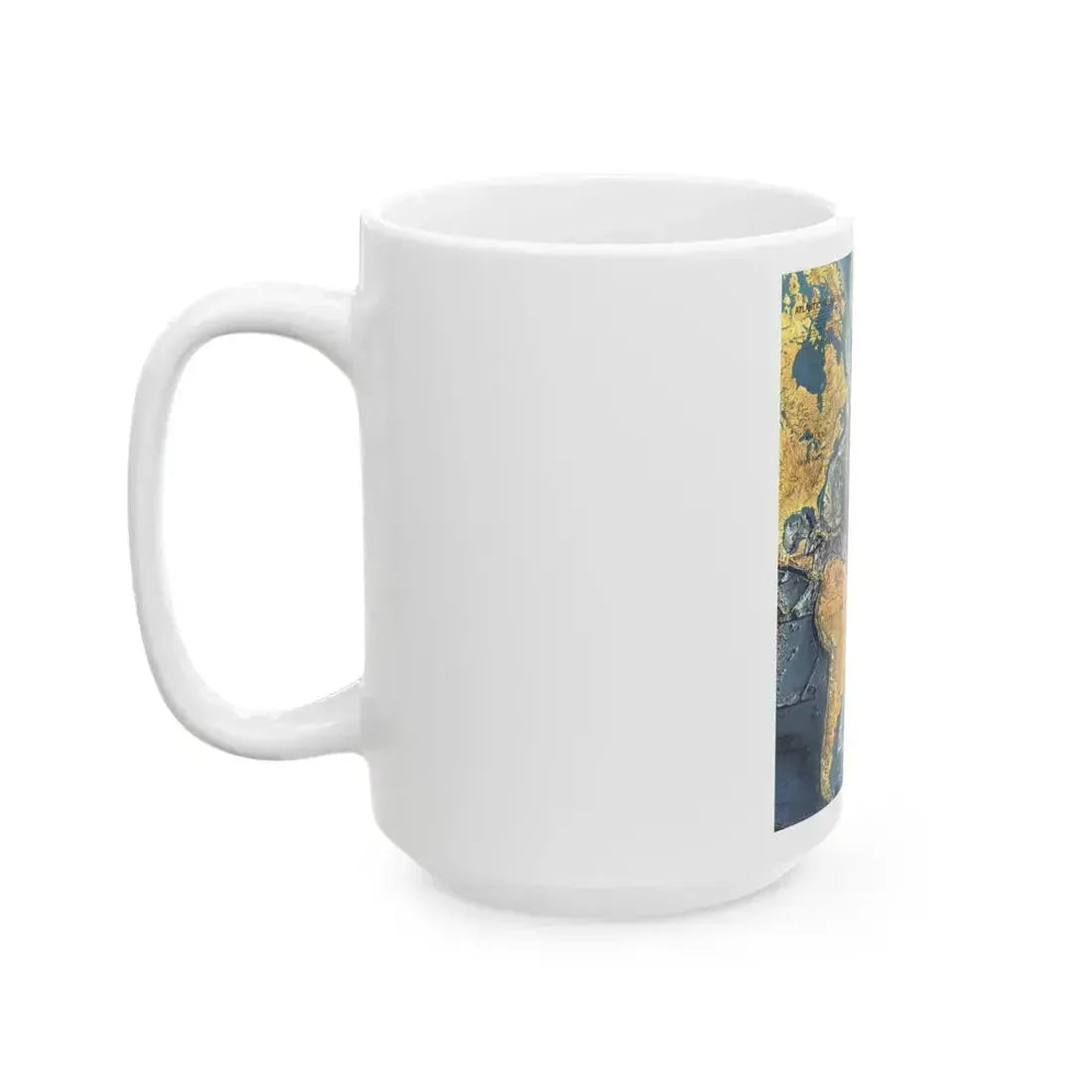 Atlantic Ocean Floor (1968) (Map) White Coffee Mug - Go Mug Yourself
