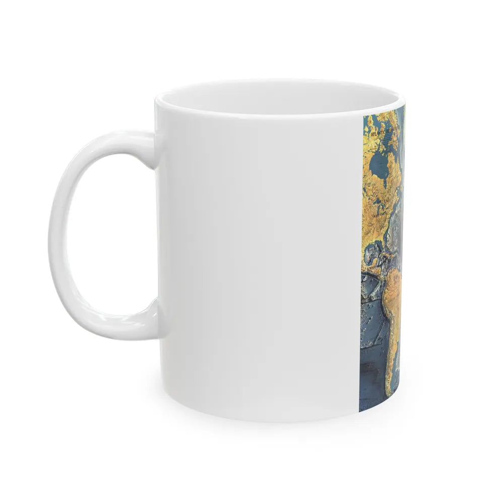 Atlantic Ocean Floor (1968) (Map) White Coffee Mug-Go Mug Yourself