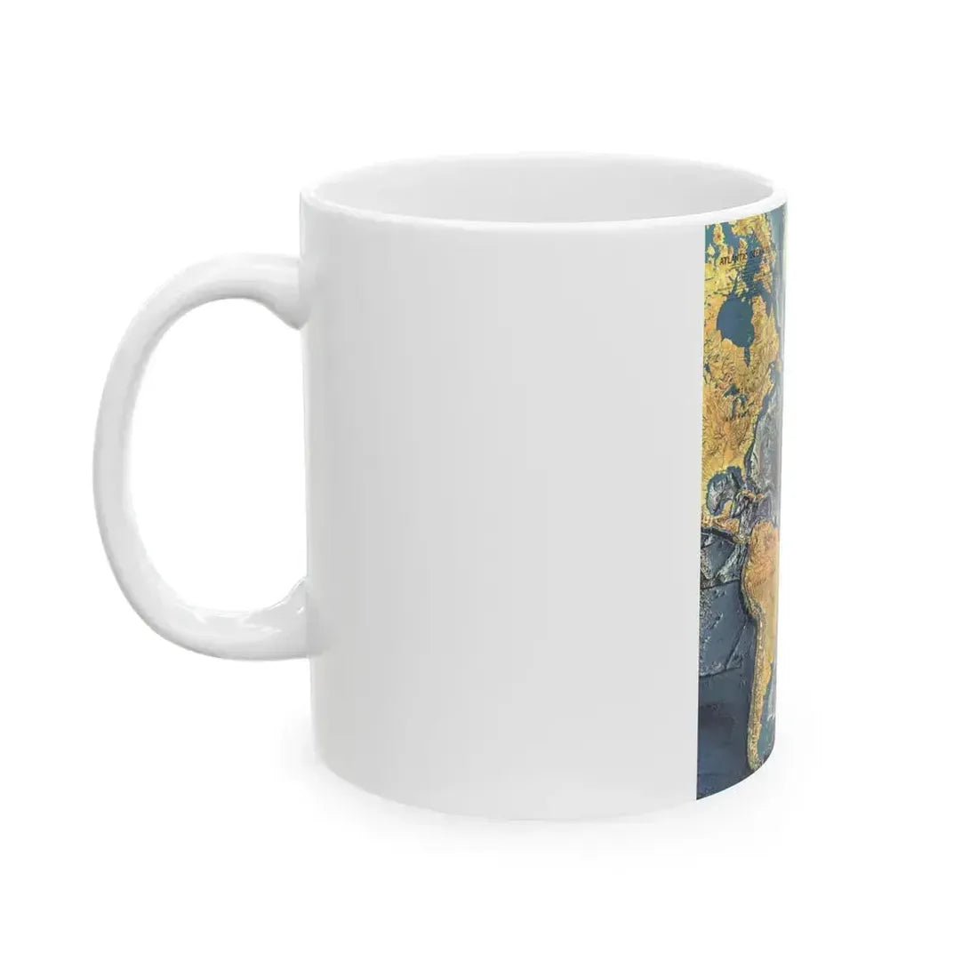 Atlantic Ocean Floor (1968) (Map) White Coffee Mug - Go Mug Yourself