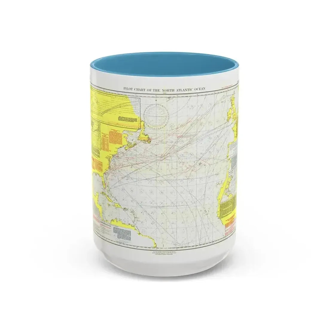 Atlantic Ocean - North (1903) (Map) Accent Coffee Mug 15oz Light Blue - Go Mug Yourself