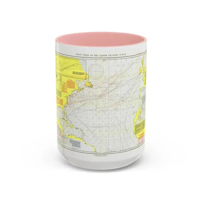 Atlantic Ocean - North (1903) (Map) Accent Coffee Mug 15oz Pink - Go Mug Yourself