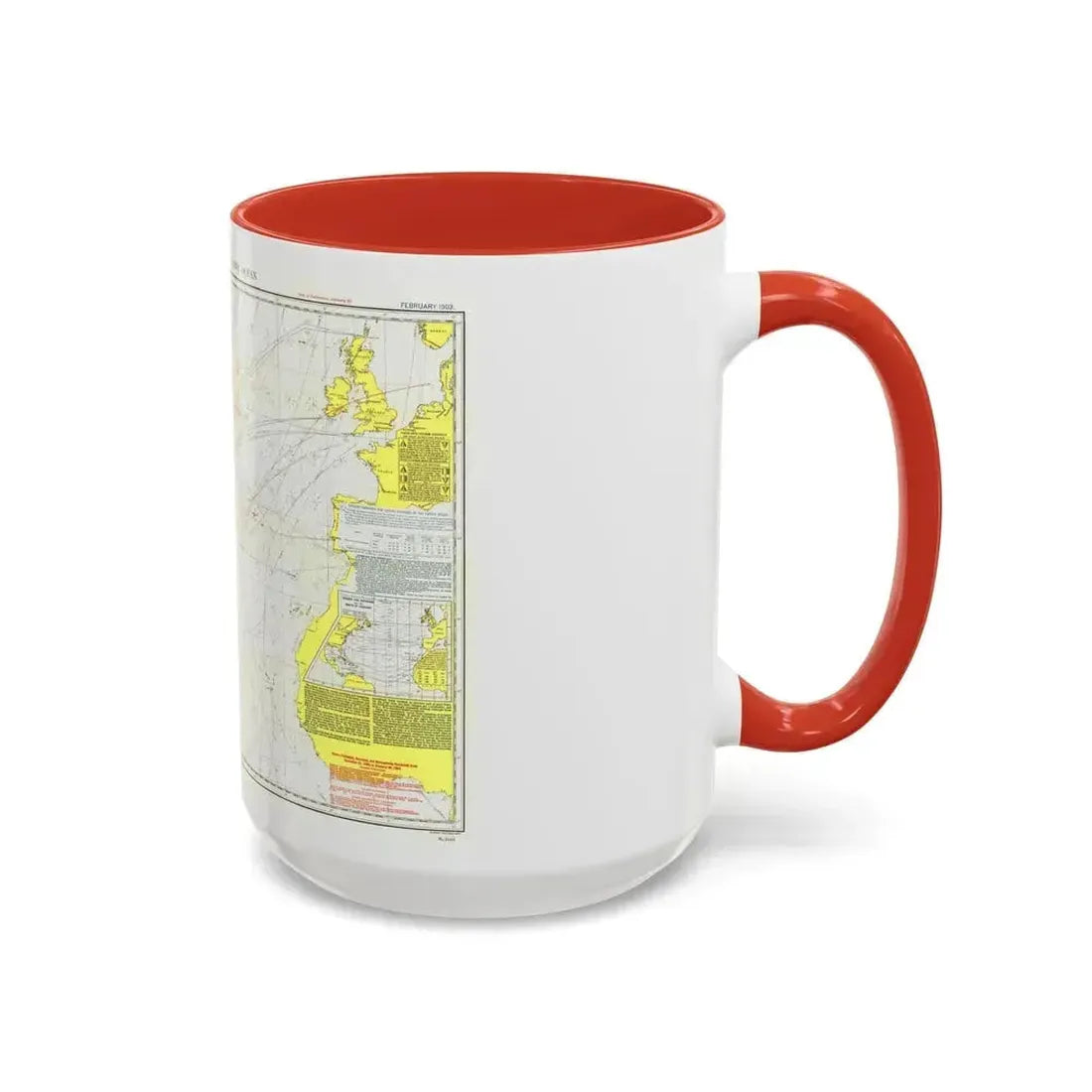 Atlantic Ocean - North (1903) (Map) Accent Coffee Mug - Go Mug Yourself