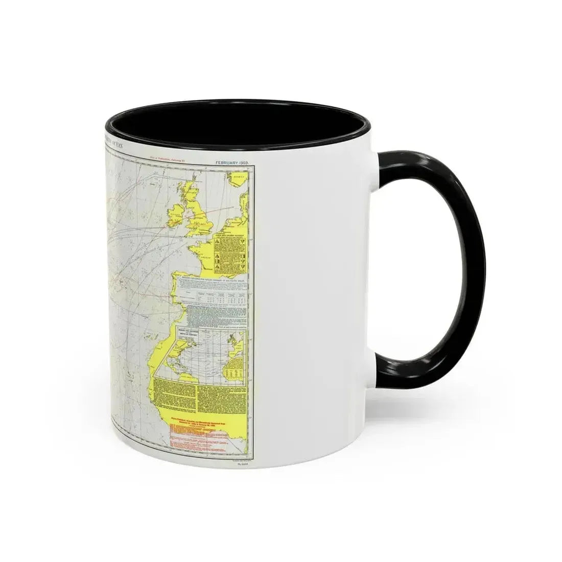 Atlantic Ocean - North (1903) (Map) Accent Coffee Mug - Go Mug Yourself