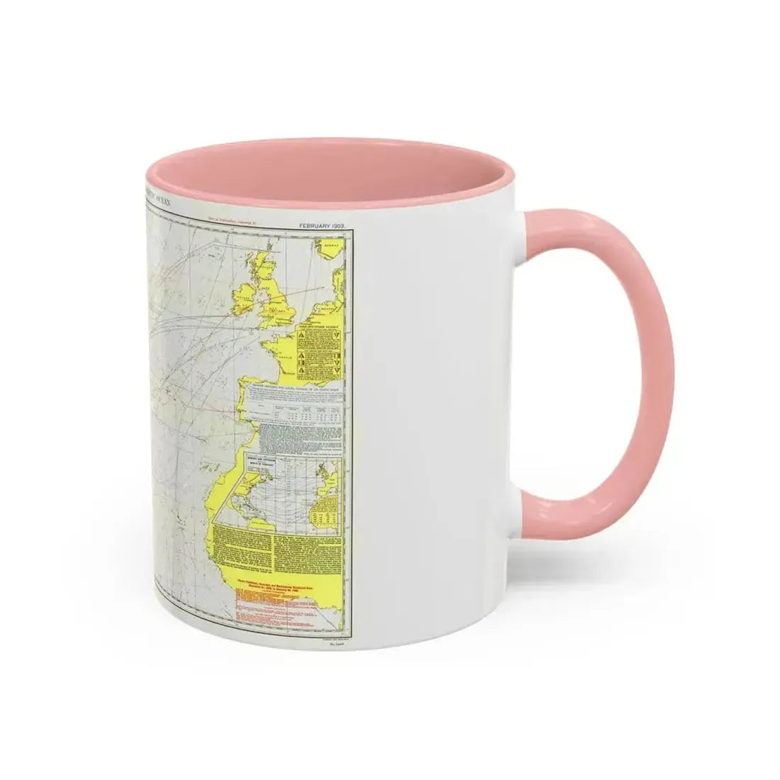 Atlantic Ocean - North (1903) (Map) Accent Coffee Mug - Go Mug Yourself