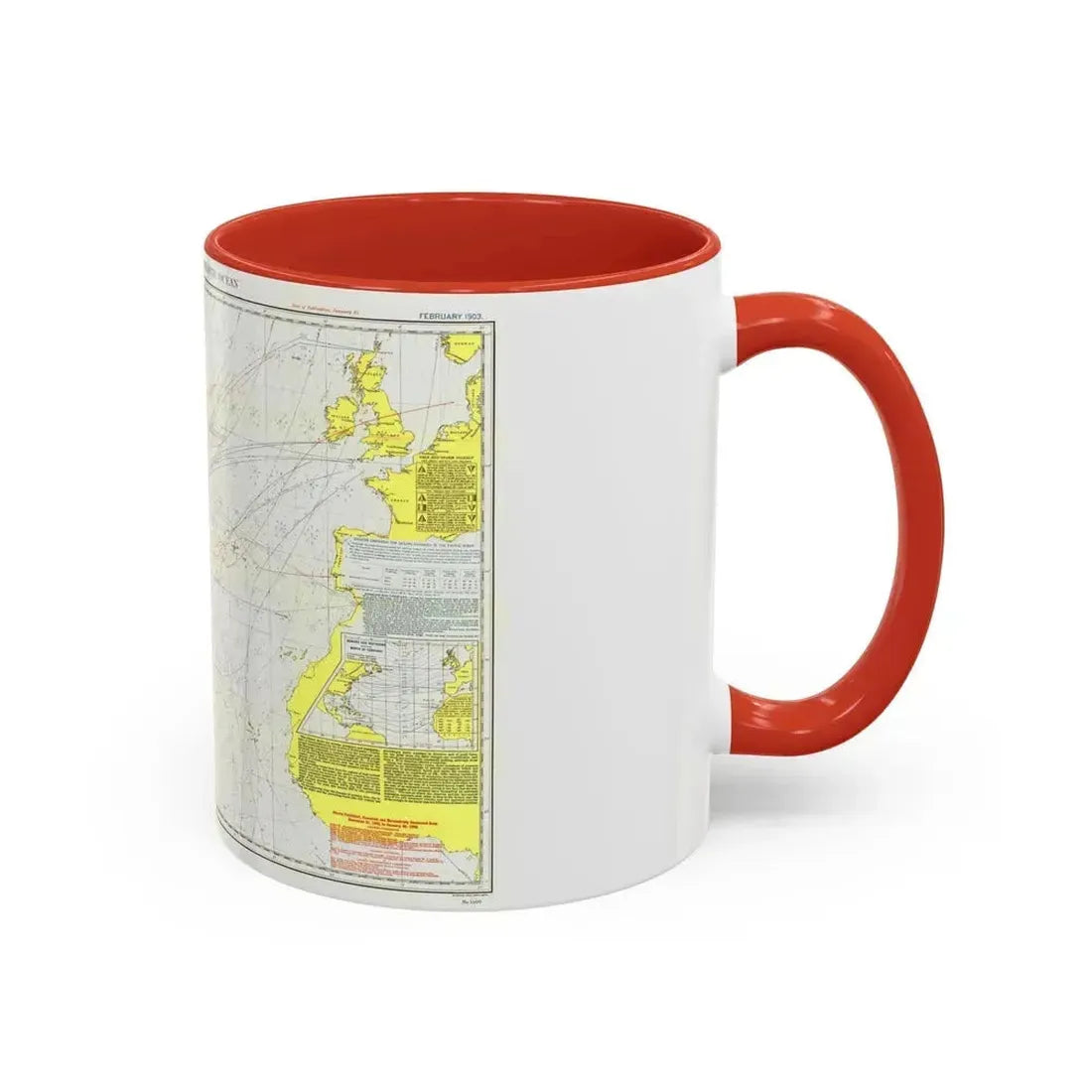 Atlantic Ocean - North (1903) (Map) Accent Coffee Mug - Go Mug Yourself