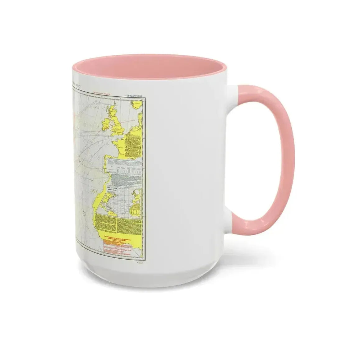 Atlantic Ocean - North (1903) (Map) Accent Coffee Mug - Go Mug Yourself
