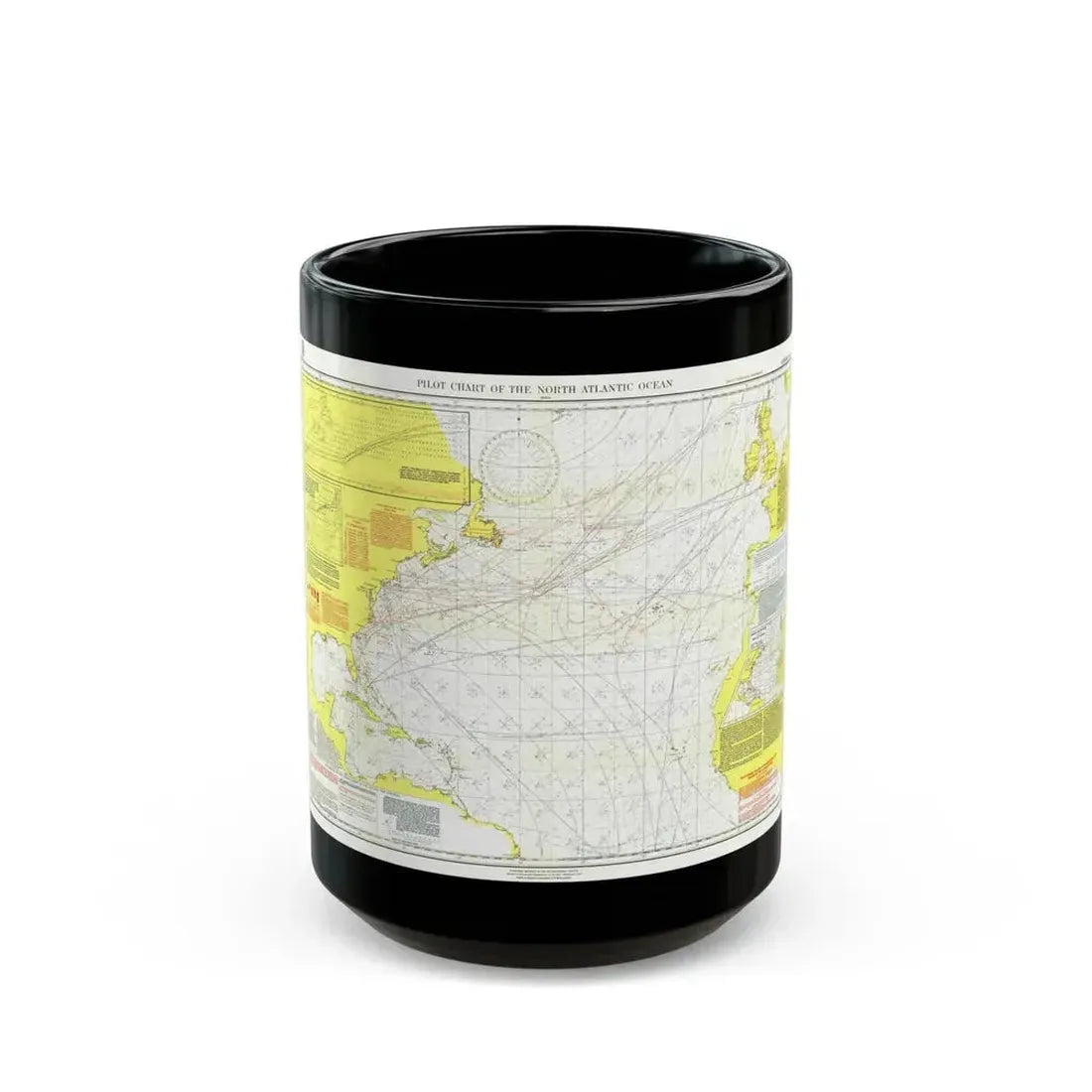 Atlantic Ocean - North (1903) (Map) Black Coffee Mug 15oz - Go Mug Yourself