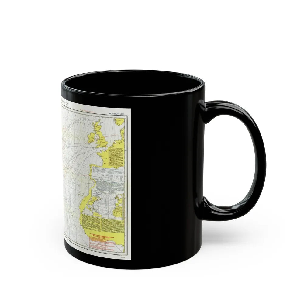 Atlantic Ocean - North (1903) (Map) Black Coffee Mug-Go Mug Yourself