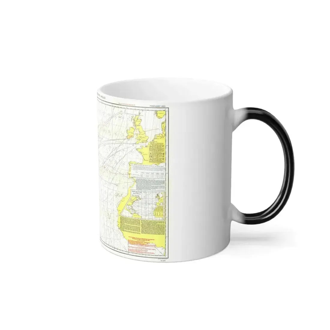 Atlantic Ocean - North (1903) (Map) Color Changing Mug 11oz - Go Mug Yourself