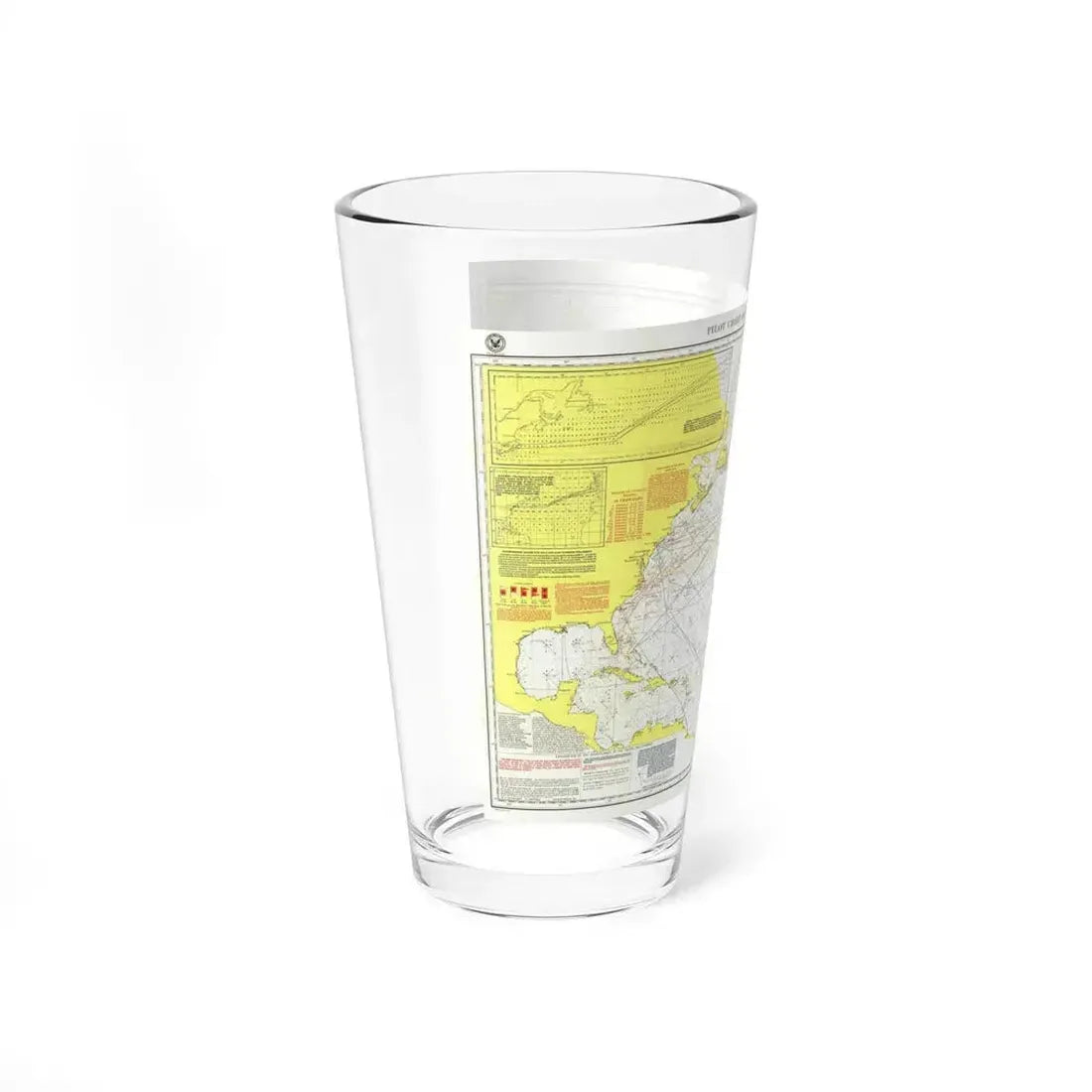 Atlantic Ocean - North (1903) (Map) Pint Glass 16oz - Go Mug Yourself