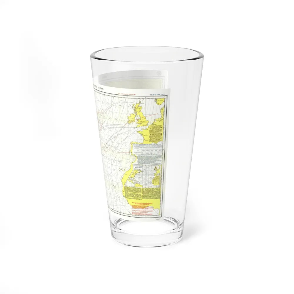 Atlantic Ocean - North (1903) (Map) Pint Glass 16oz-Go Mug Yourself