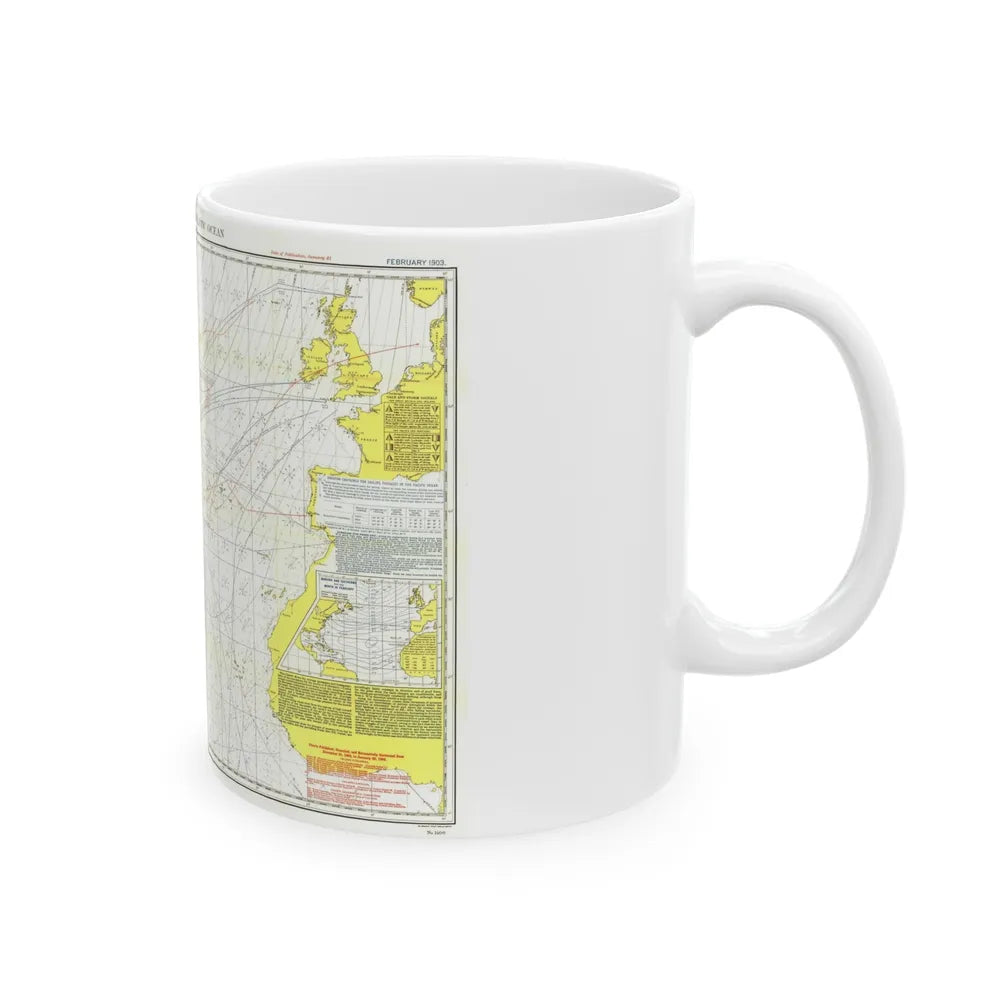 Atlantic Ocean - North (1903) (Map) White Coffee Mug-Go Mug Yourself