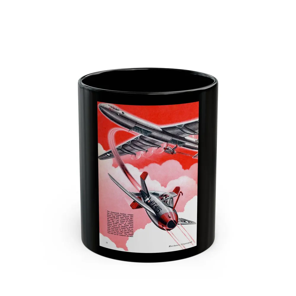 Atom Bomber, Mechanix Illustrated, 1948 - Black Coffee Mug-11oz-Go Mug Yourself