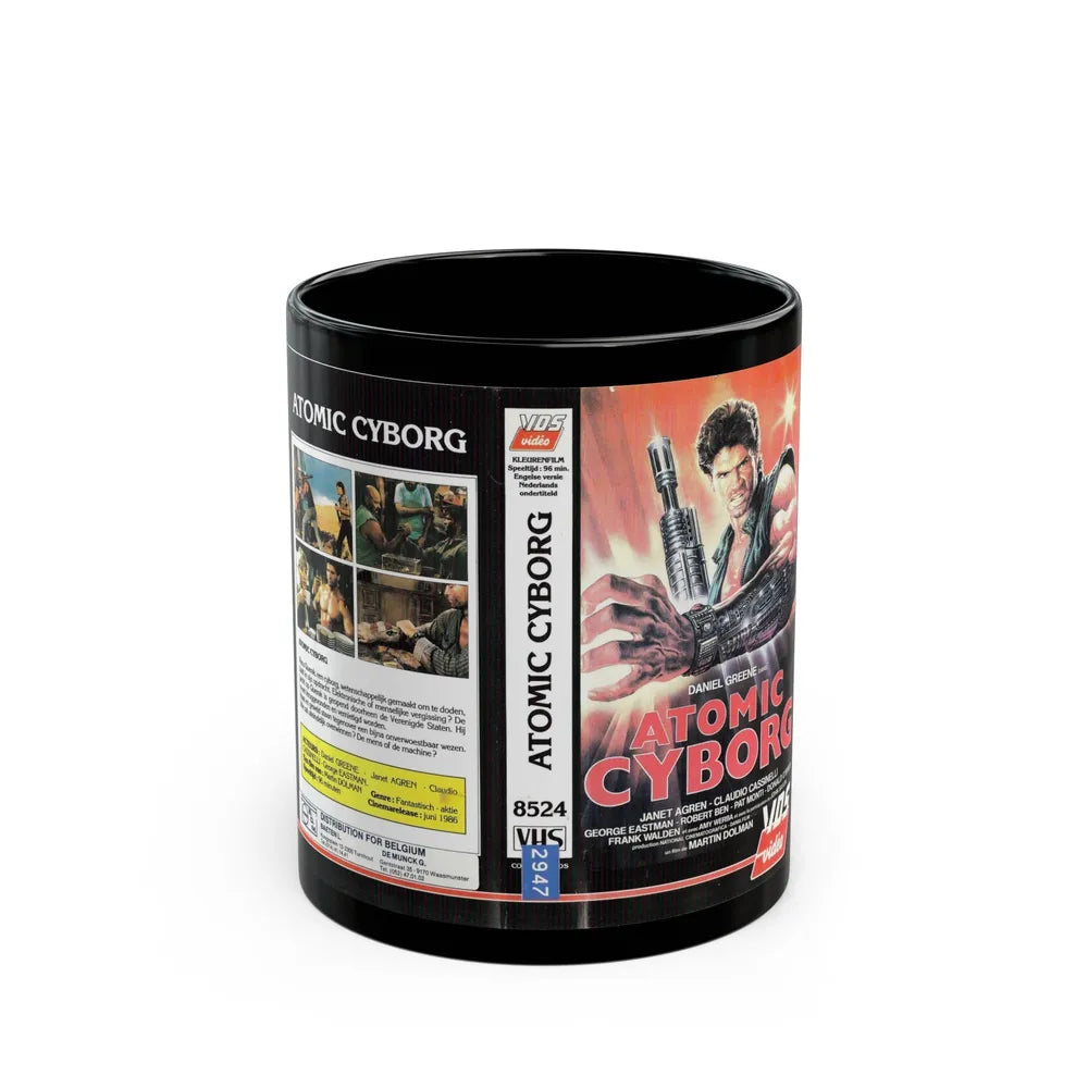 ATOMIC CYBORG (VHS COVER) - Black Coffee Mug-11oz-Go Mug Yourself