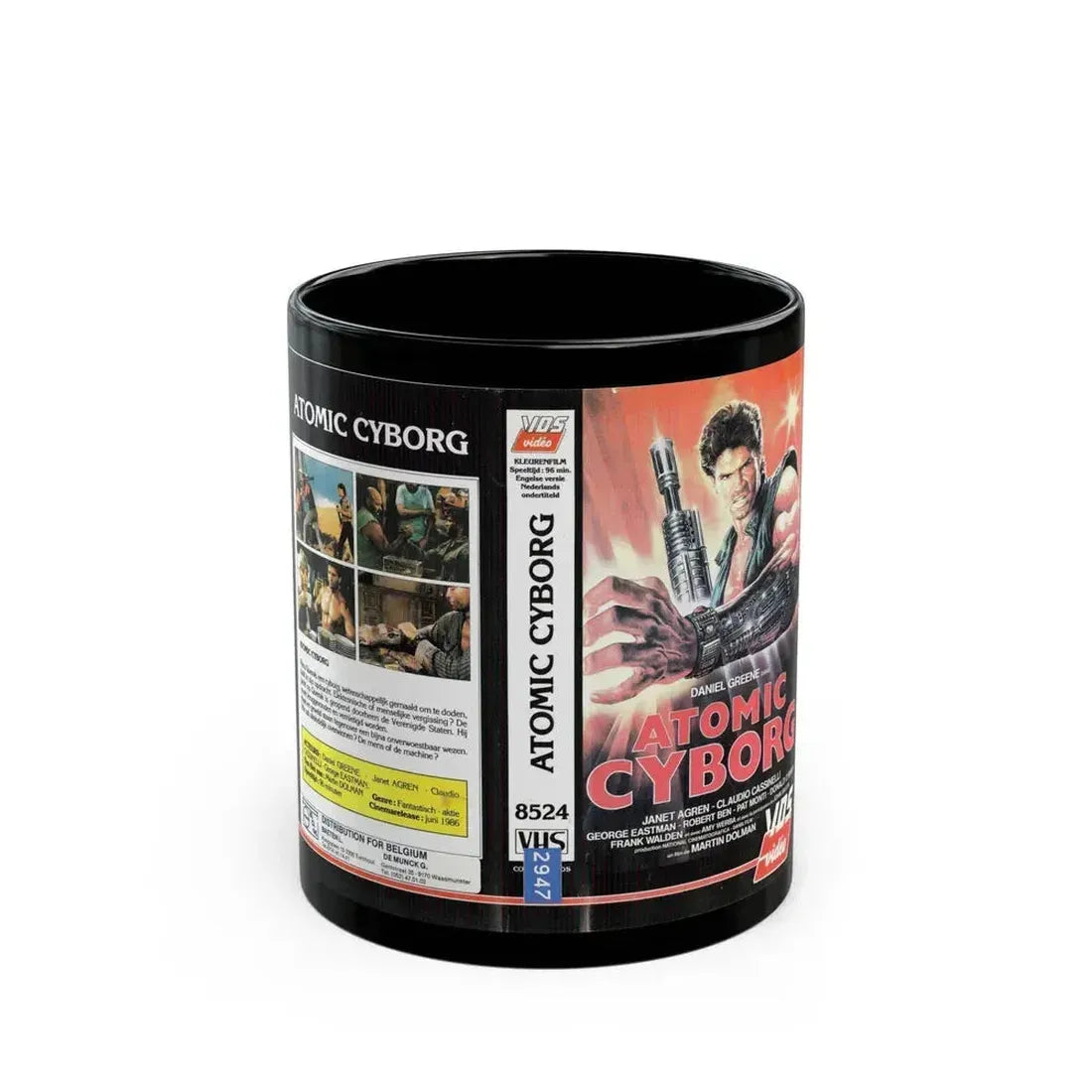 ATOMIC CYBORG (VHS COVER) - Black Coffee Mug 11oz - Go Mug Yourself