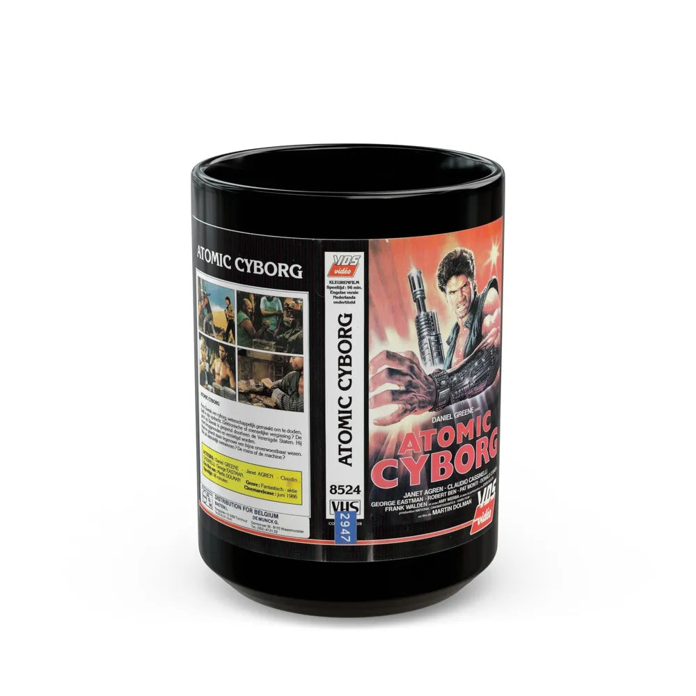 ATOMIC CYBORG (VHS COVER) - Black Coffee Mug-15oz-Go Mug Yourself