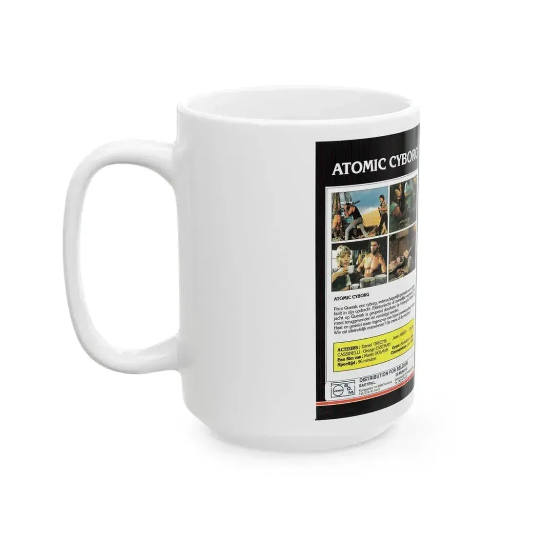 ATOMIC CYBORG (VHS COVER) - White Coffee Mug - Go Mug Yourself
