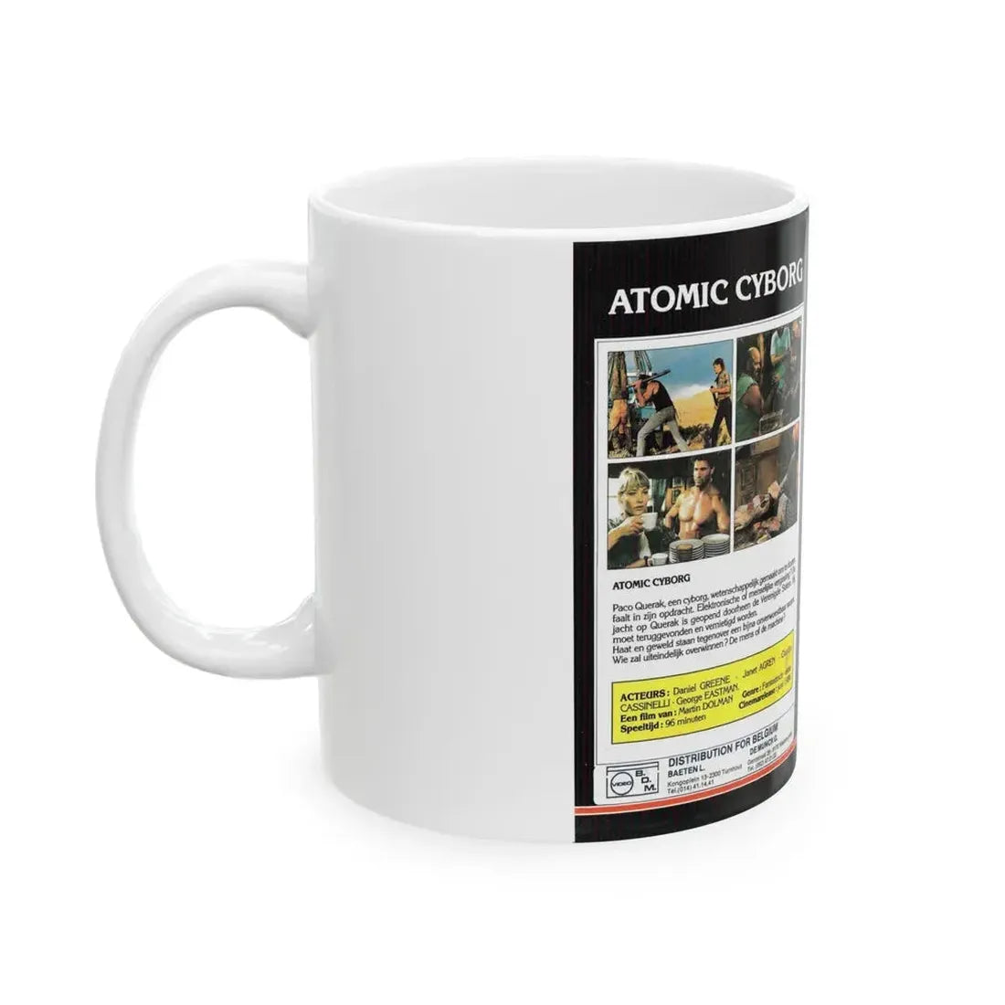 ATOMIC CYBORG (VHS COVER) - White Coffee Mug - Go Mug Yourself