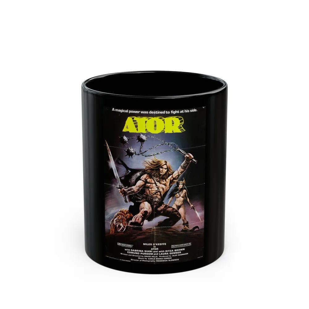 ATOR 1982 Movie Poster - Black Coffee Mug-11oz-Go Mug Yourself