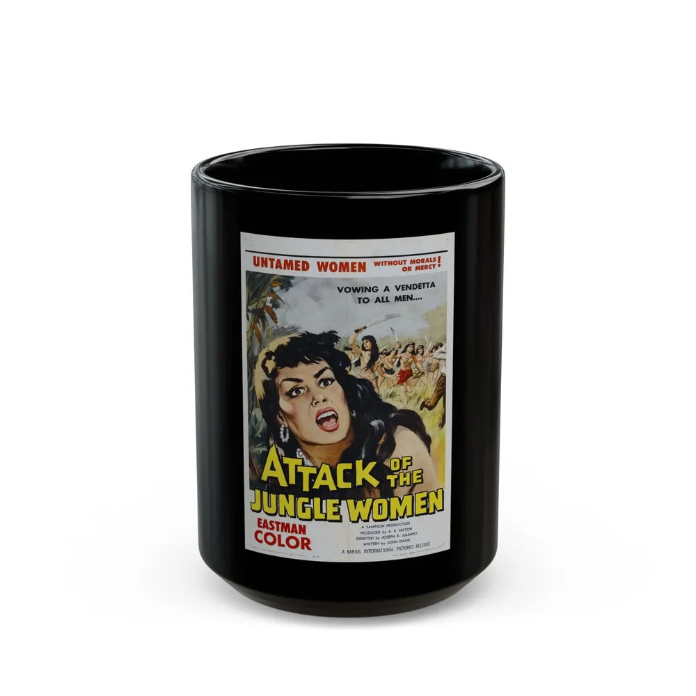 ATTACK OF THE JUNGLE WOMEN 1959 Movie Poster - Black Coffee Mug-15oz-Go Mug Yourself