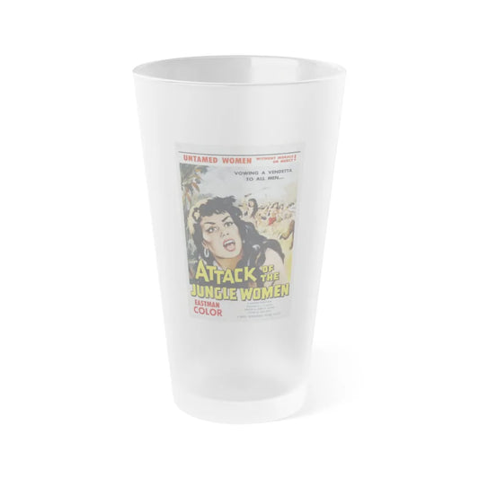 ATTACK OF THE JUNGLE WOMEN 1959 Movie Poster - Frosted Pint Glass 16oz-16oz-Frosted-Go Mug Yourself