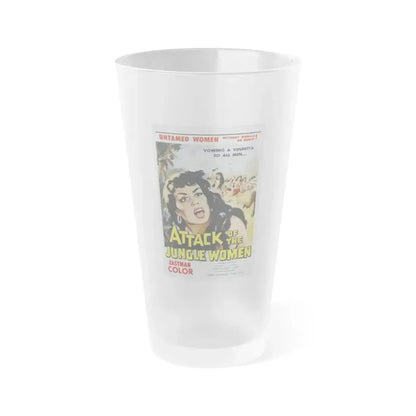 ATTACK OF THE JUNGLE WOMEN 1959 Movie Poster - Frosted Pint Glass 16oz 16oz Frosted - Go Mug Yourself