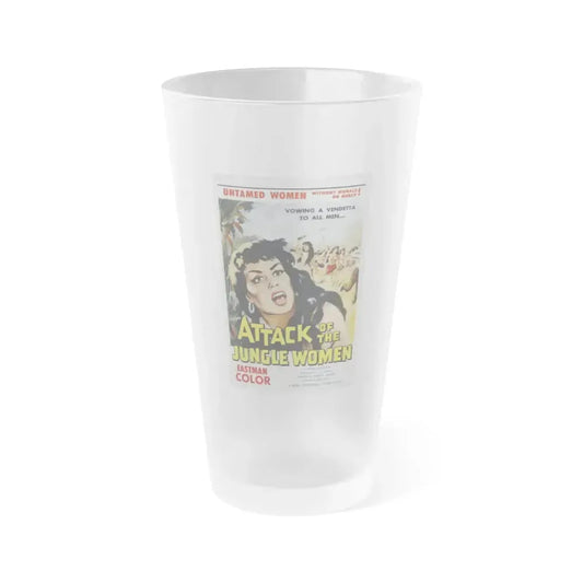ATTACK OF THE JUNGLE WOMEN 1959 Movie Poster - Frosted Pint Glass 16oz 16oz Frosted - Go Mug Yourself
