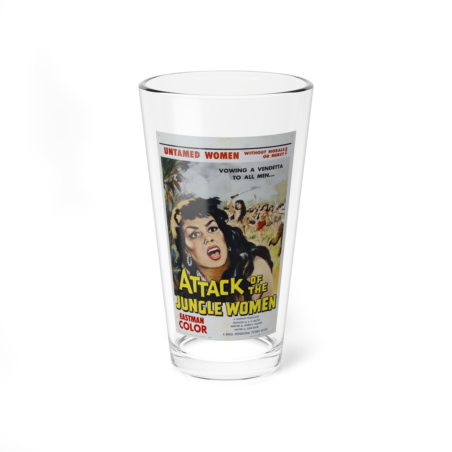 ATTACK OF THE JUNGLE WOMEN 1959 Movie Poster - Pint Glass 16oz-16oz-Go Mug Yourself