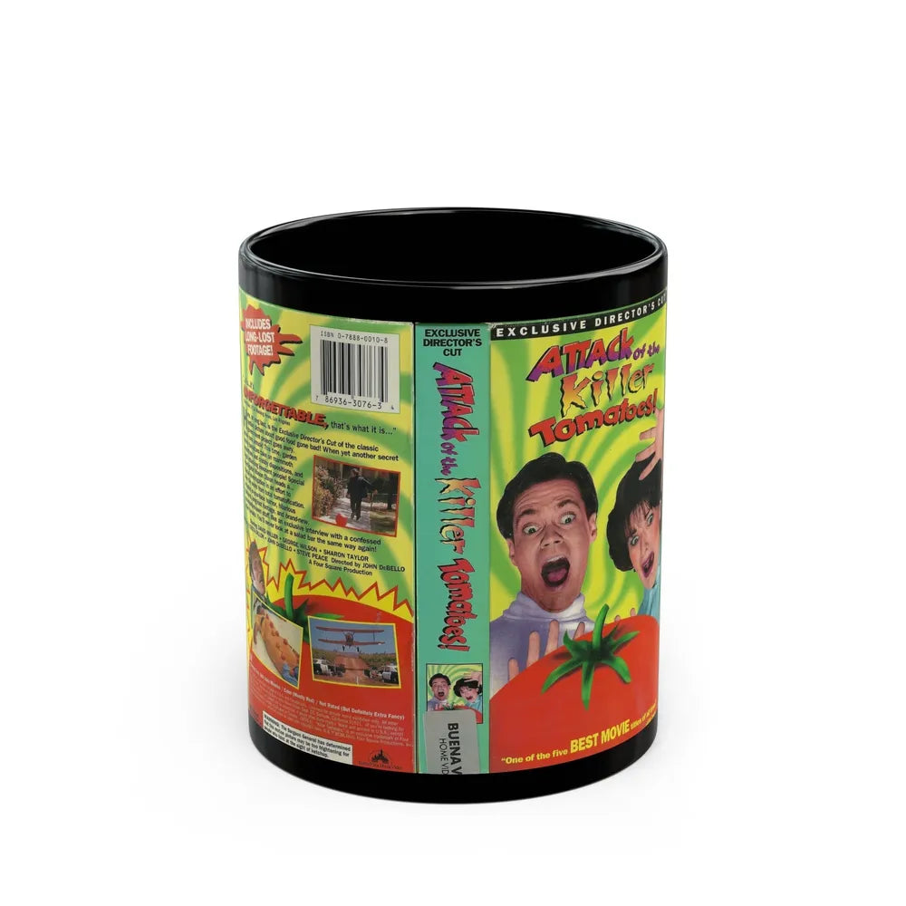 ATTACK OF THE KILLER TOMATOES (VHS COVER) - Black Coffee Mug-11oz-Go Mug Yourself