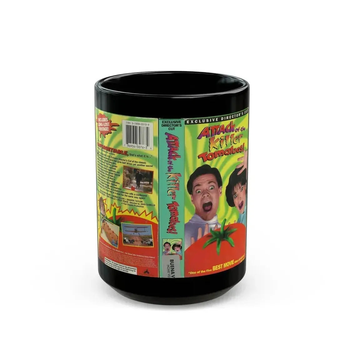 ATTACK OF THE KILLER TOMATOES (VHS COVER) - Black Coffee Mug 15oz - Go Mug Yourself