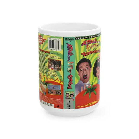 ATTACK OF THE KILLER TOMATOES (VHS COVER) - White Coffee Mug 15oz - Go Mug Yourself