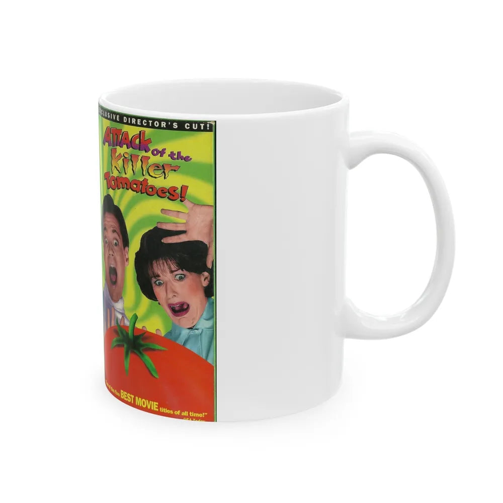 ATTACK OF THE KILLER TOMATOES (VHS COVER) - White Coffee Mug-Go Mug Yourself