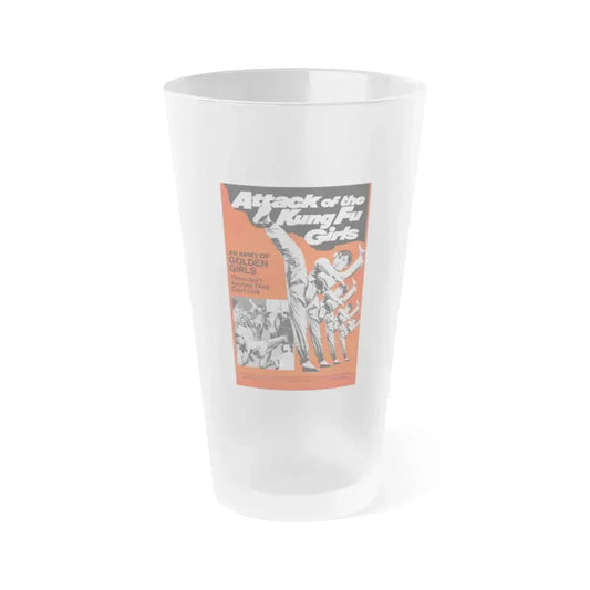 ATTACK OF THE KUNG FU GIRLS 1973 Movie Poster - Frosted Pint Glass 16oz 16oz Frosted - Go Mug Yourself
