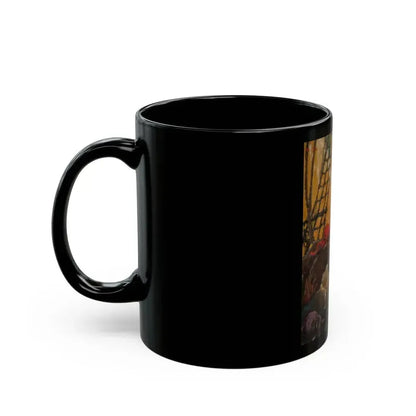 Attack on the High Seas, Treasure Island interior illustration - Black Coffee Mug - Go Mug Yourself