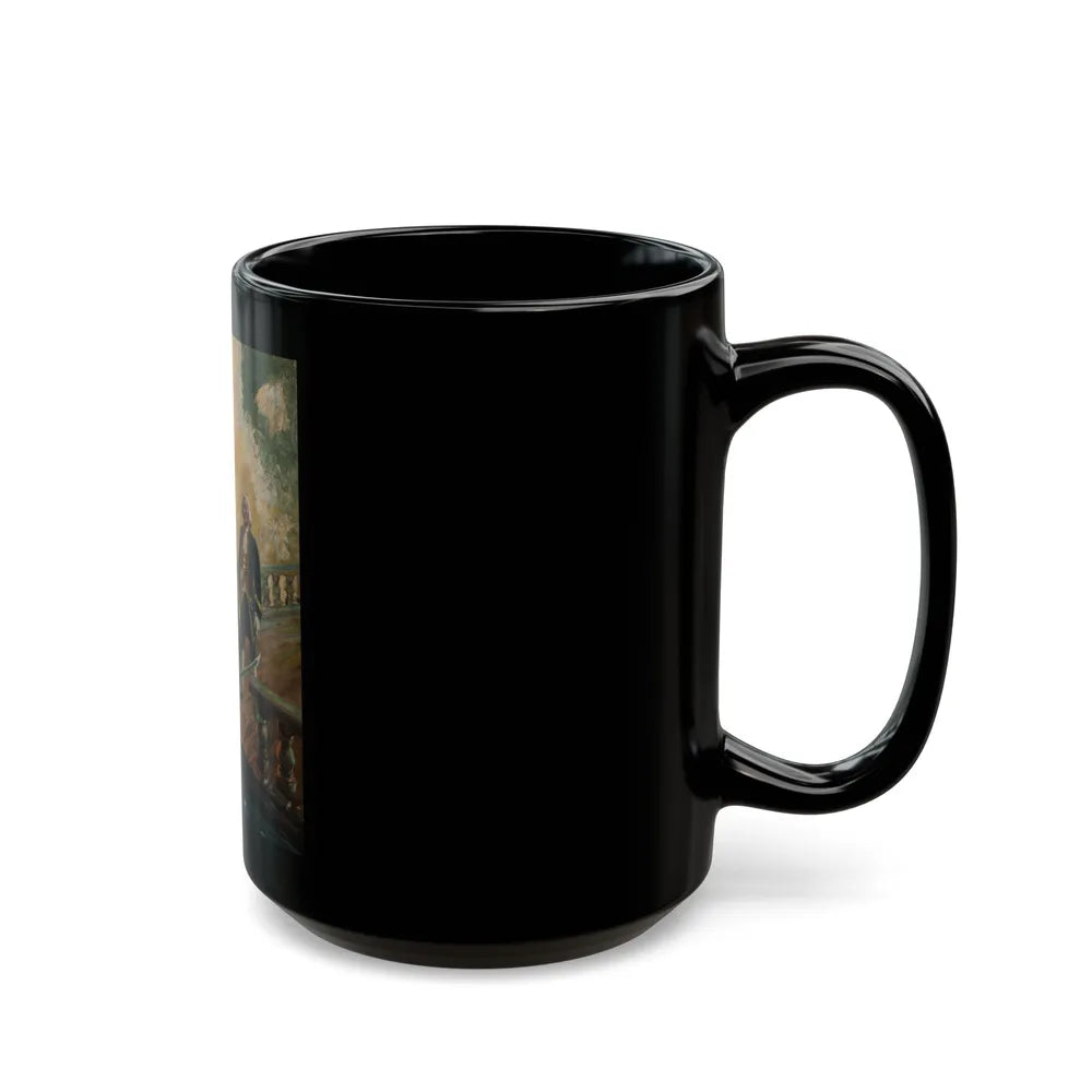 Attack on the High Seas, Treasure Island interior illustration - Black Coffee Mug-Go Mug Yourself