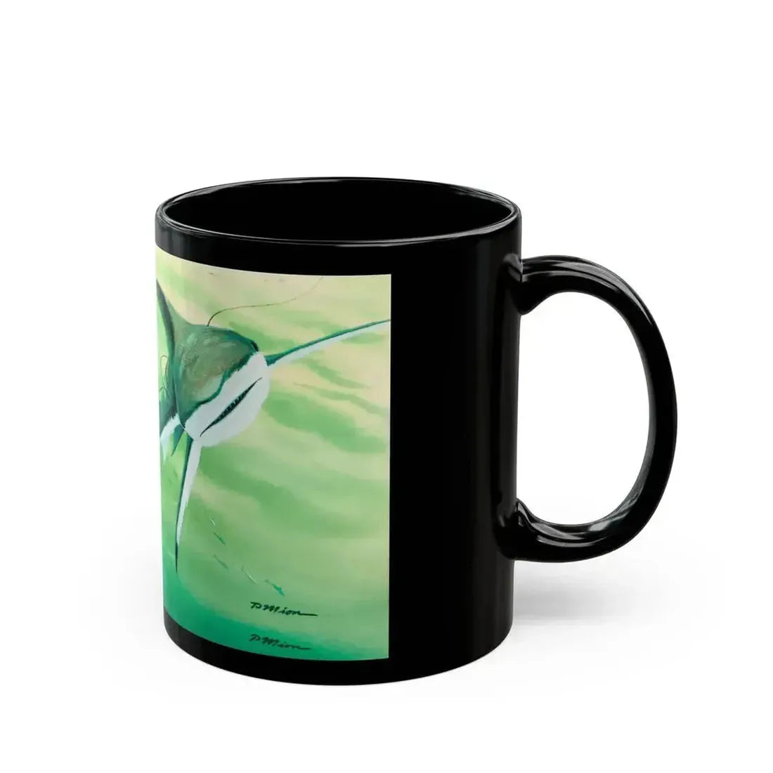 Attacked By A Killer Shark, Reader's Digest interior illustration, April 1972 - Black Coffee Mug - Go Mug Yourself