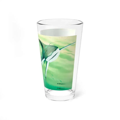 Attacked By A Killer Shark, Reader's Digest interior illustration, April 1972 (Magazine Illustration) Pint Glass 16oz - Go Mug Yourself