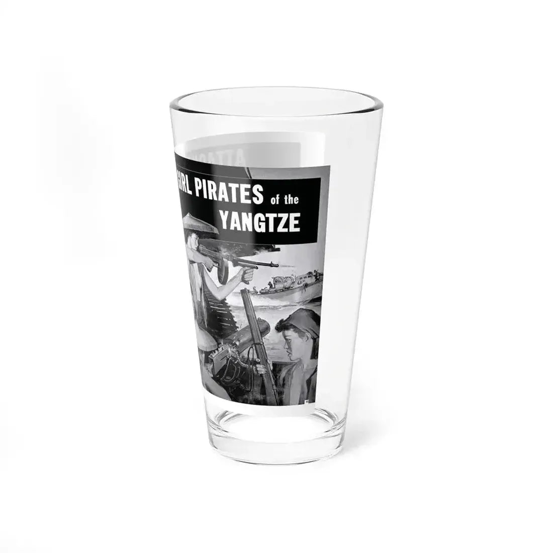 Attacked by the Girl Pirates of the Yangtze, Man's Life, January 1959 (Magazine Illustration) Pint Glass 16oz - Go Mug Yourself