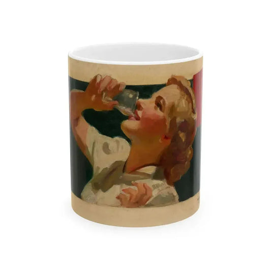 Attributed . Coca-Cola ad illustration, preliminary study - White Coffee Mug 11oz - Go Mug Yourself