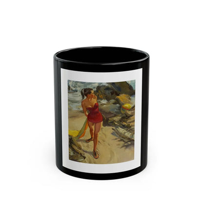 Attributed - Pin-up Glamour Art - Black Coffee Mug-11oz-Go Mug Yourself